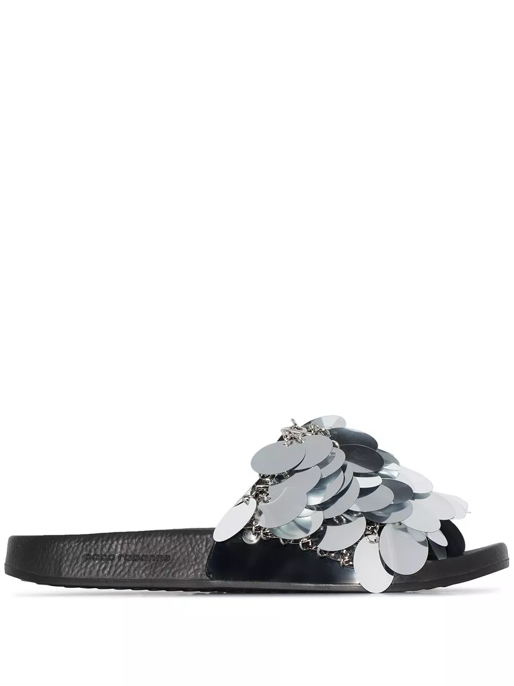 Rabanne sequin strap slides Women 0118