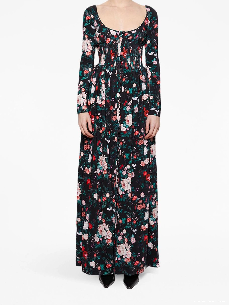 Affordable Women Rabanne maxi dress rose-print 0308