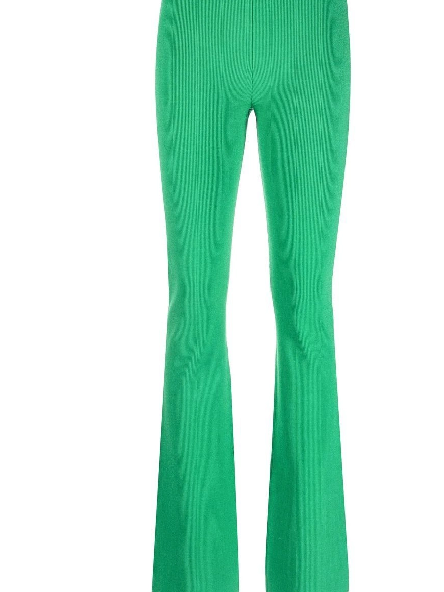 Affordable ribbed-knit trousers Rabanne flared Women rhinestone-embellished 0309