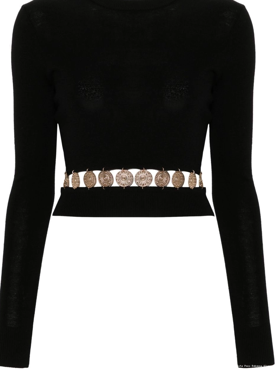 Affordable Women studded top Rabanne ribbed-knit 0305