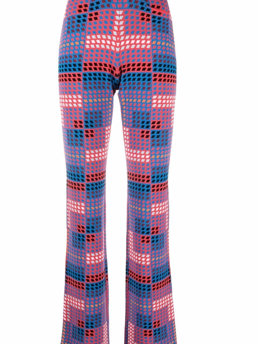 Affordable geometric-print knitted Women Rabanne trousers 0304